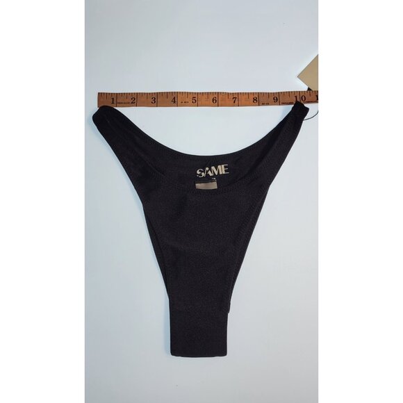 SAME Los Angeles Bottom Swim  Womens Solid 90s Size XSmall Black - Picture 4 of 6
